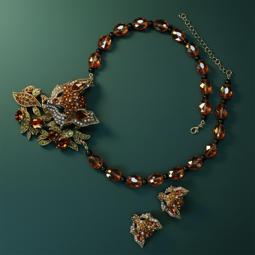 Amber Fox Necklace Set
