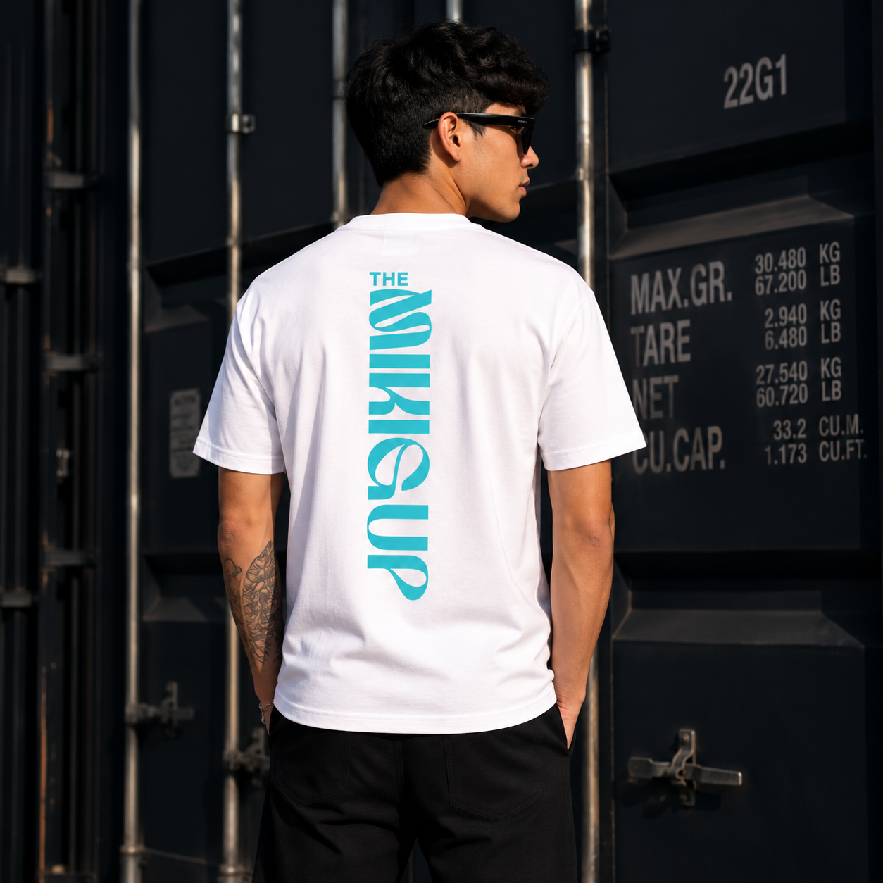 Regular White Fit Tee – Blue Print