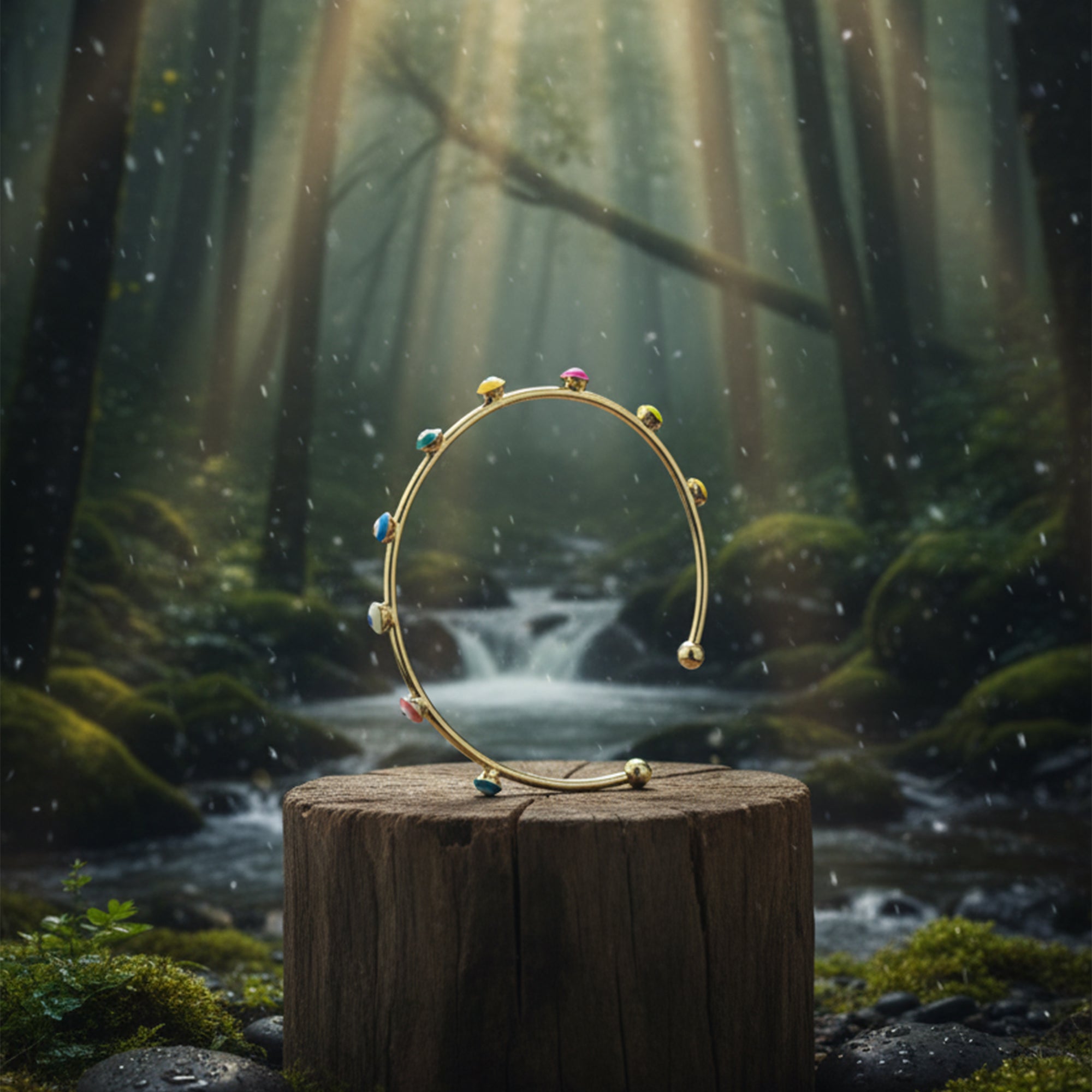 Golden Aura Evil Eye Bangle  Minimal Protection with a Modern Twist