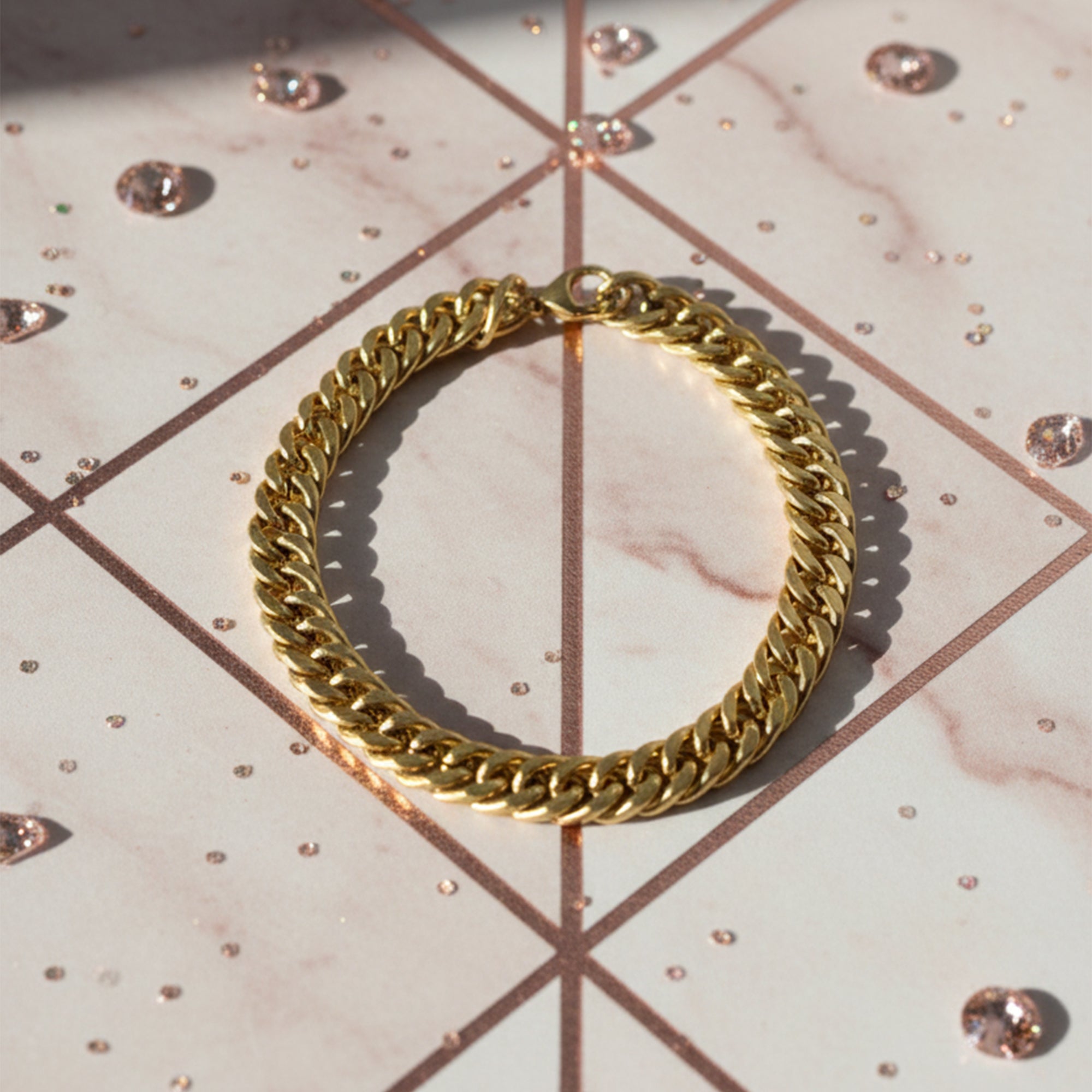 Golden Glow Cuban Chain Bracelet