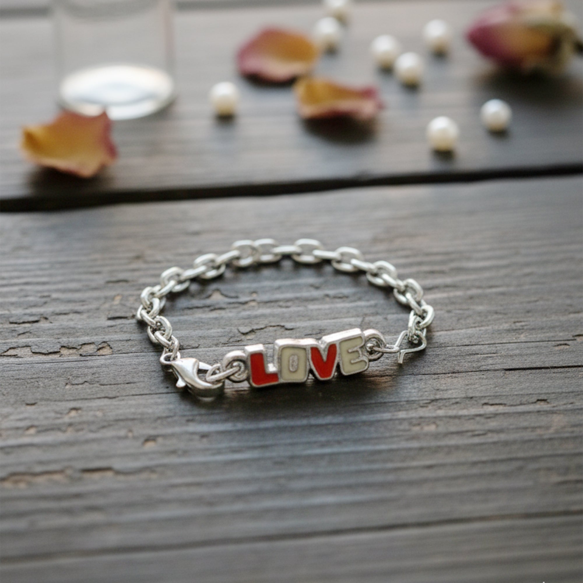 LOVE Chain Bracelet  Silver Link Edition