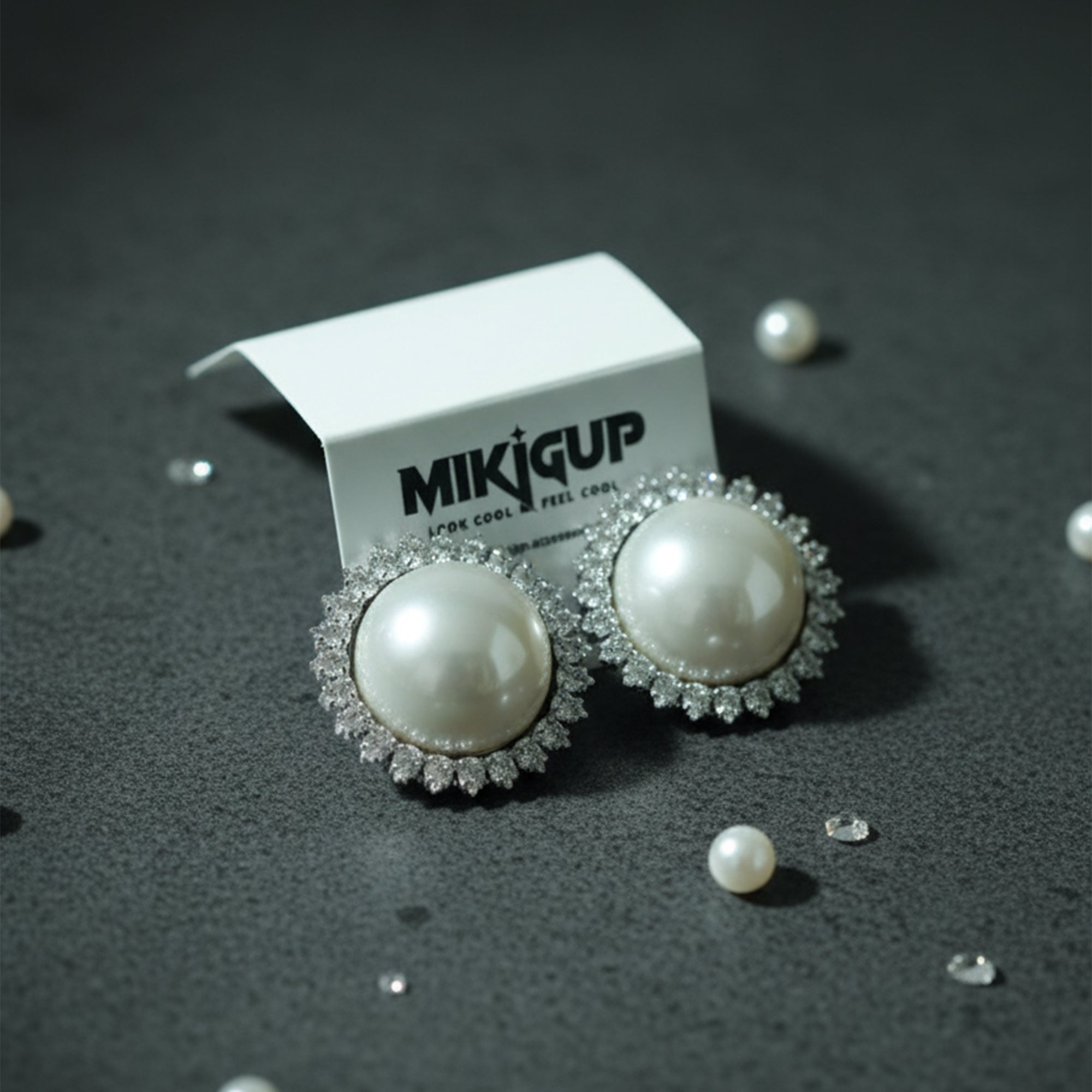 Classic Pearl Halo Stud Earrings
