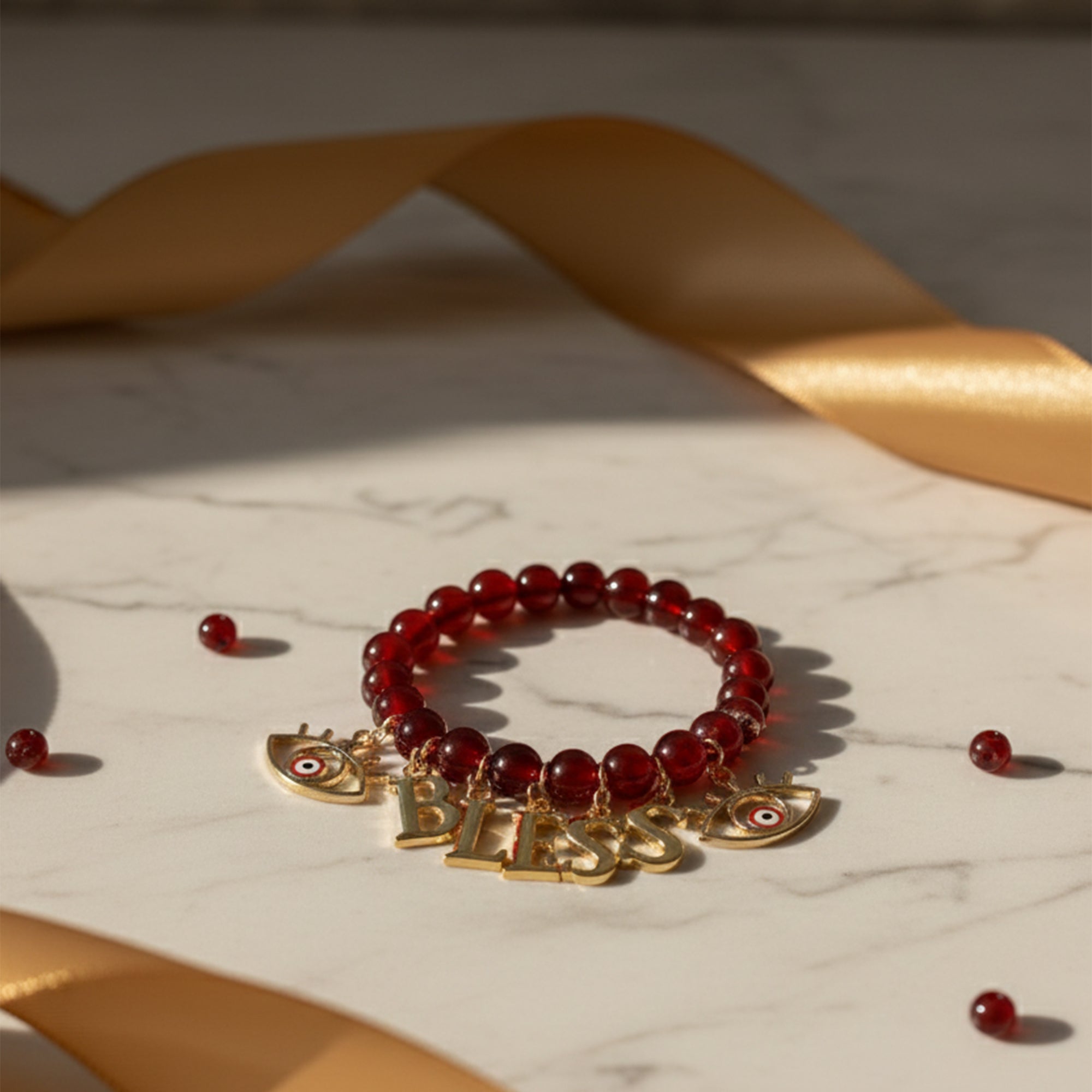 Blessed Red Bead Bracelet  Good Vibes, Always