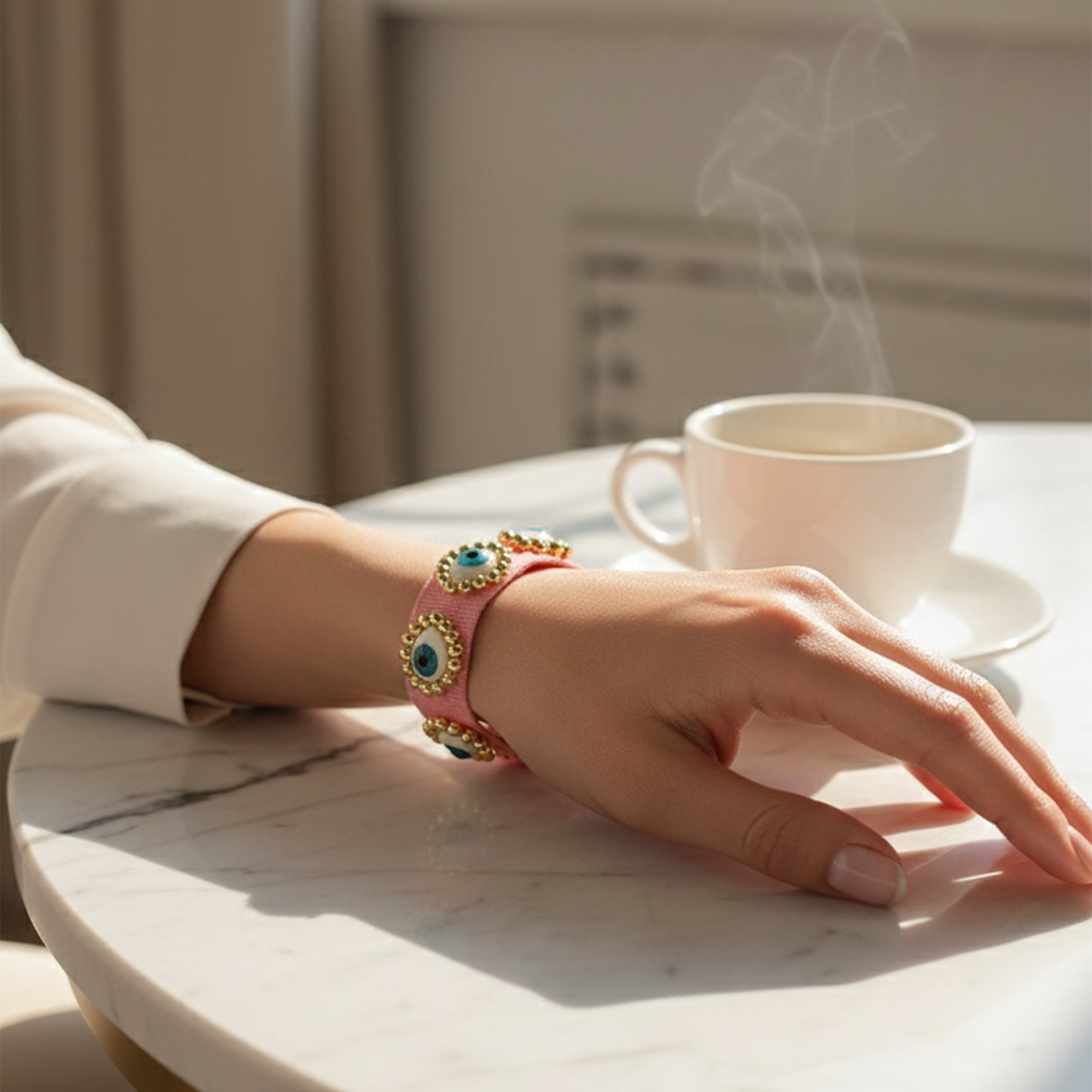 Evil Eye Woven Tassel Bracelet  Boho Luxe Edition