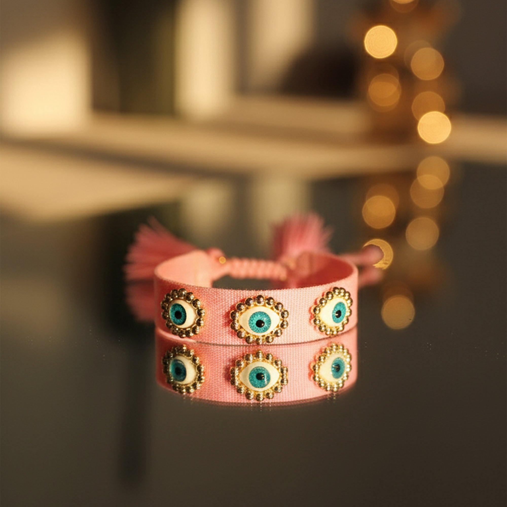 Evil Eye Woven Tassel Bracelet  Boho Luxe Edition