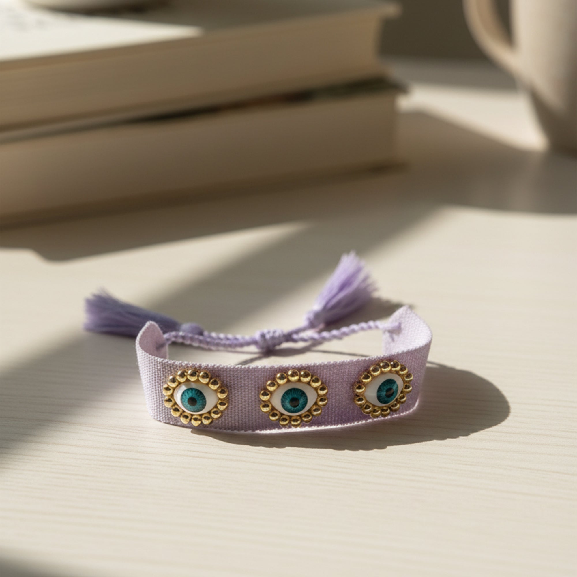 Evil Eye Woven Tassel Bracelet  Boho Luxe Edition