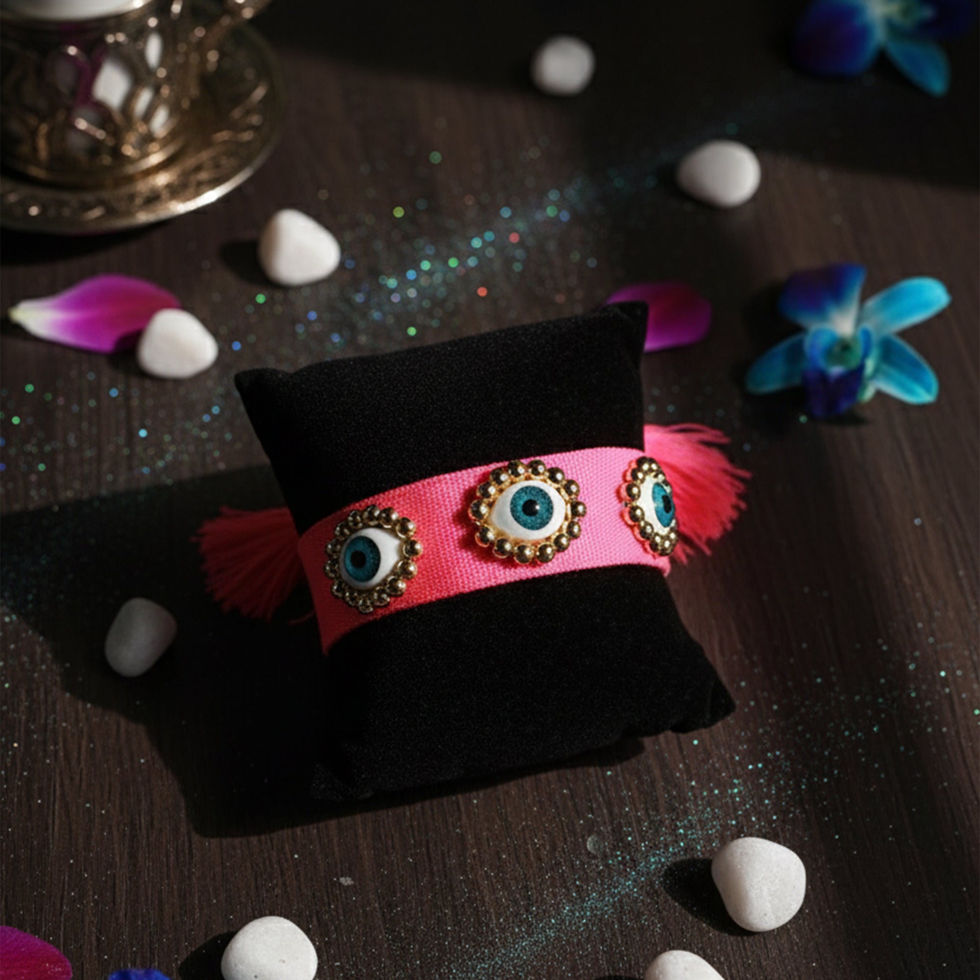 Evil Eye Woven Tassel Bracelet  Boho Luxe Edition