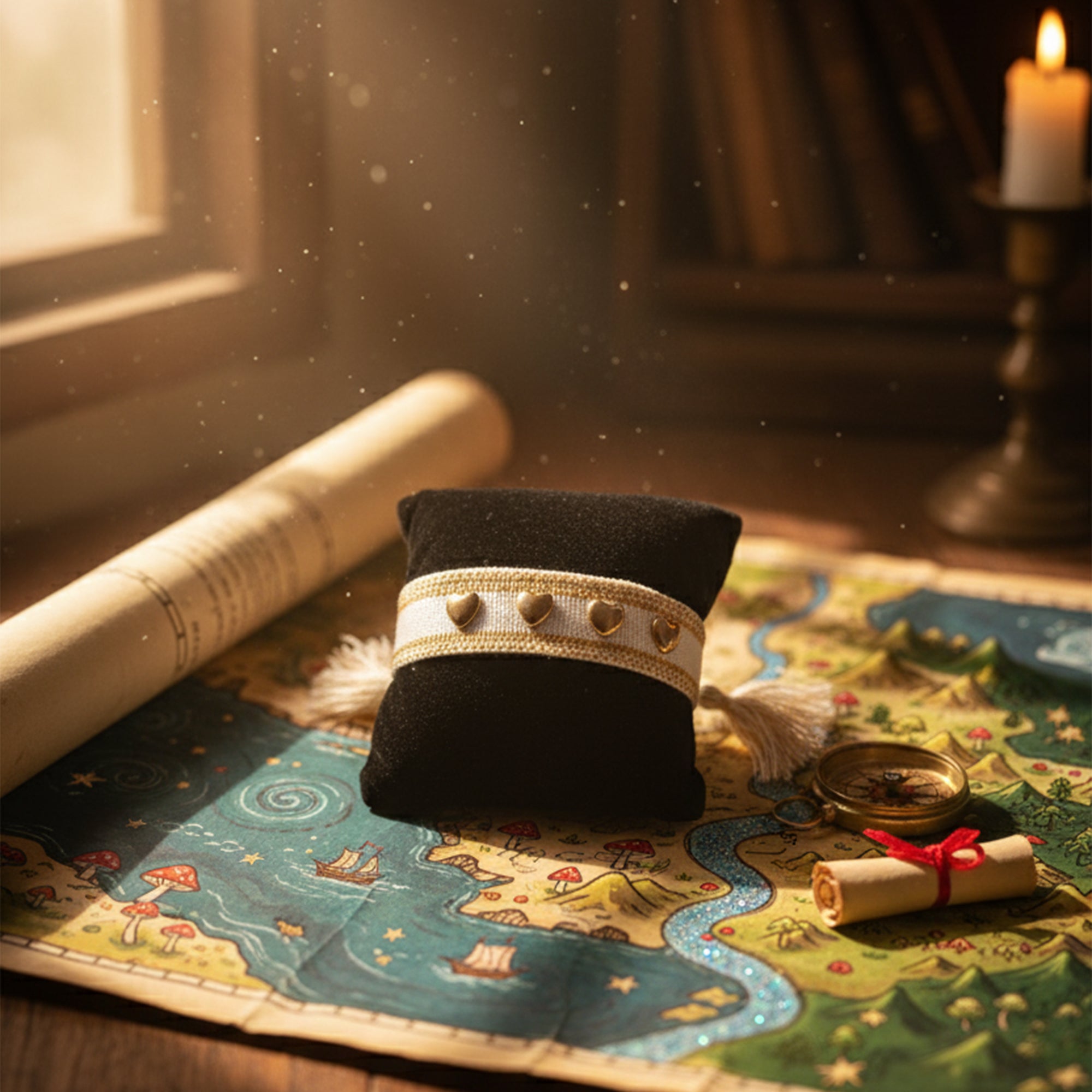 Golden Hearts Woven Bracelet  Love Wrapped in Threads