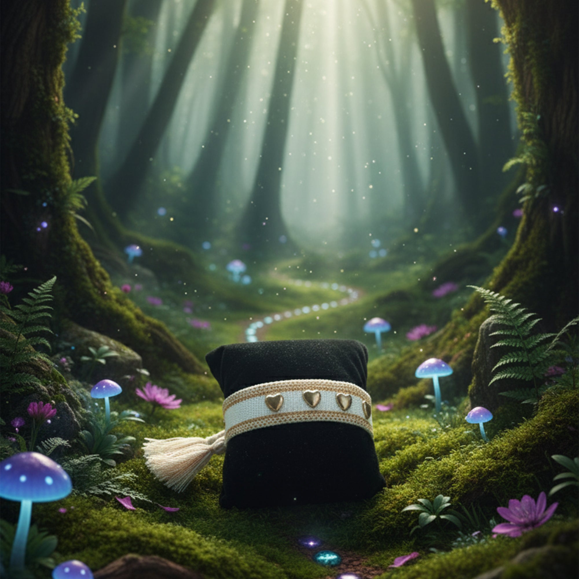 Golden Hearts Woven Bracelet  Love Wrapped in Threads