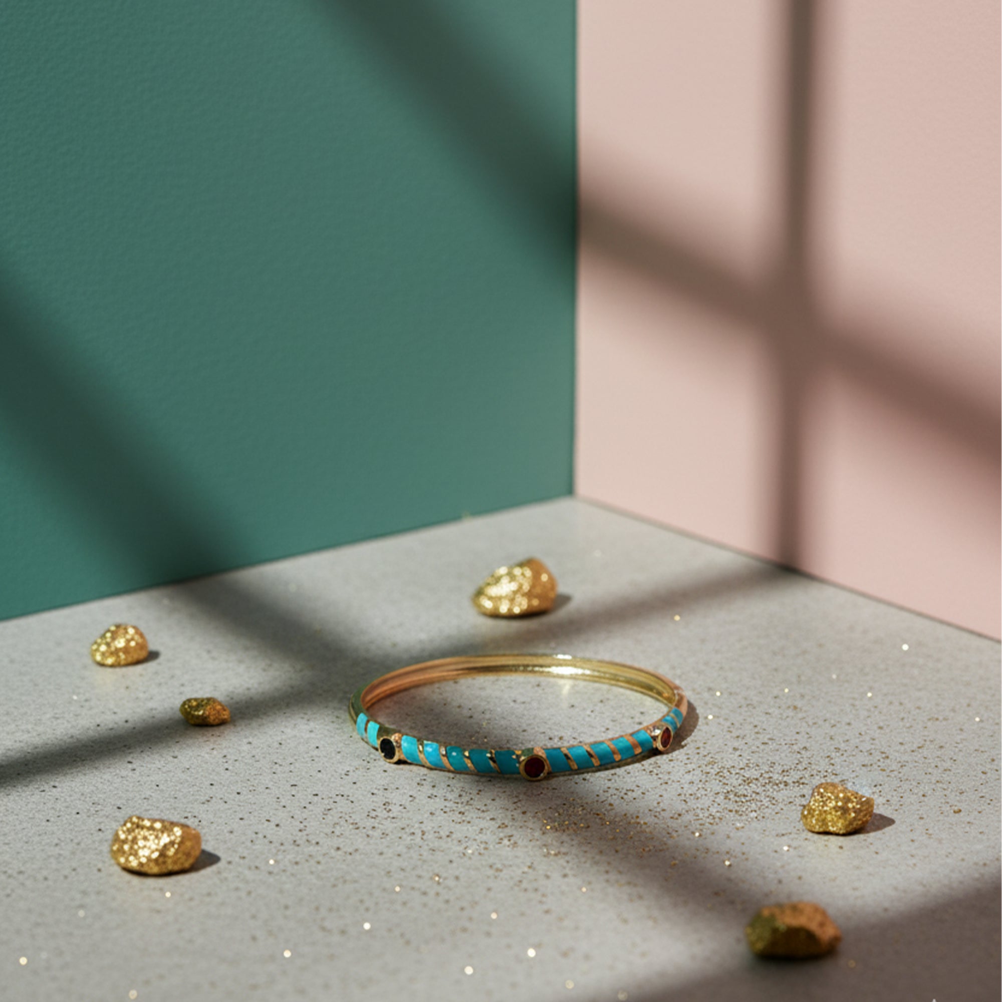 Luxe Enamel Gem Bangle  Pop Color Meets Classic Glam
