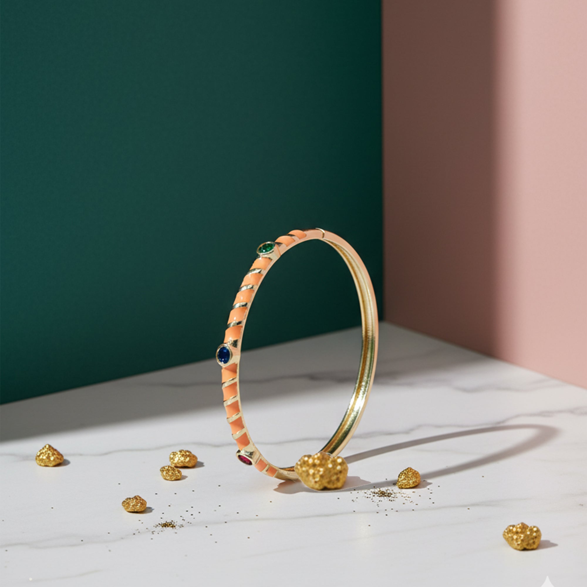 Luxe Enamel Gem Bangle  Pop Color Meets Classic Glam
