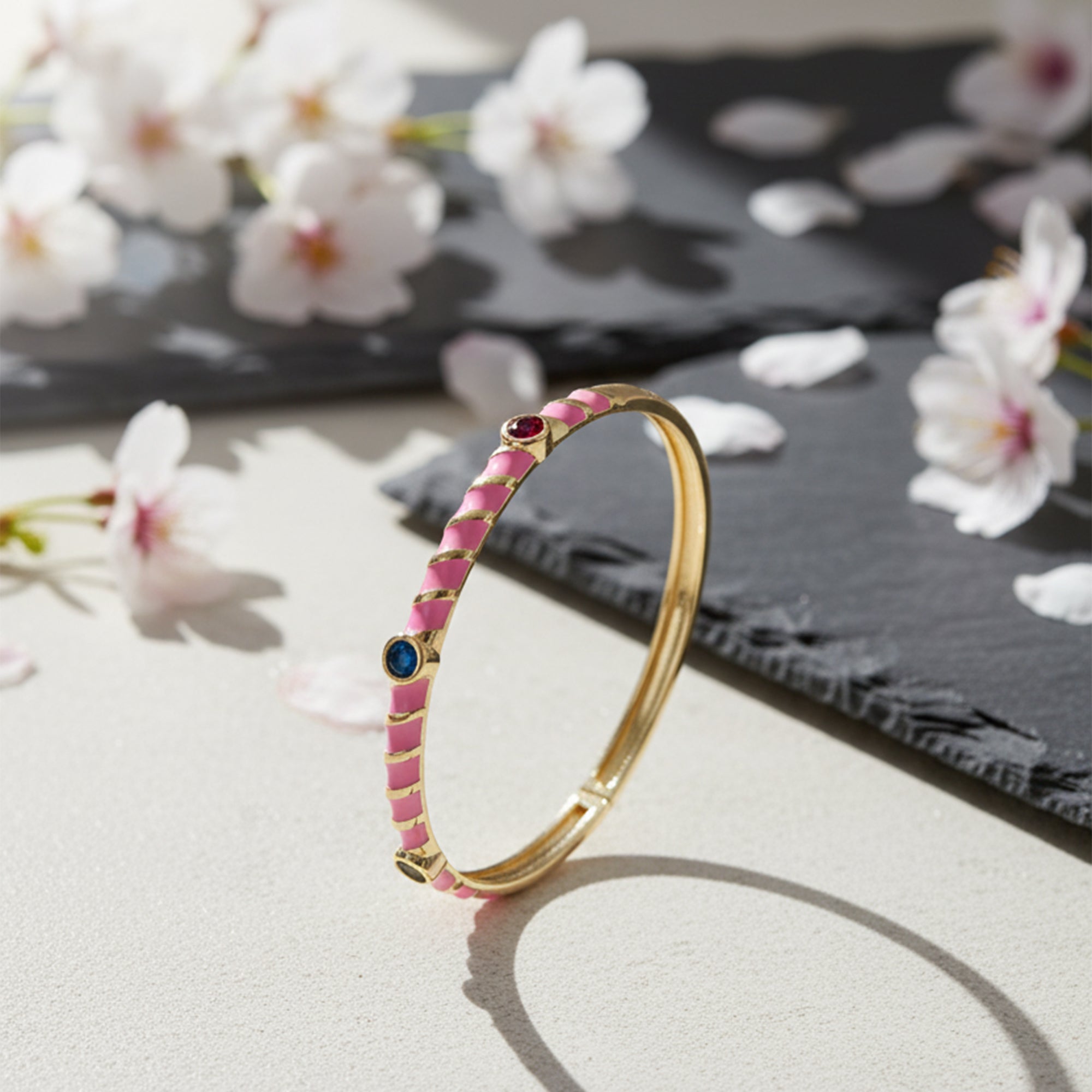 Luxe Enamel Gem Bangle  Pop Color Meets Classic Glam