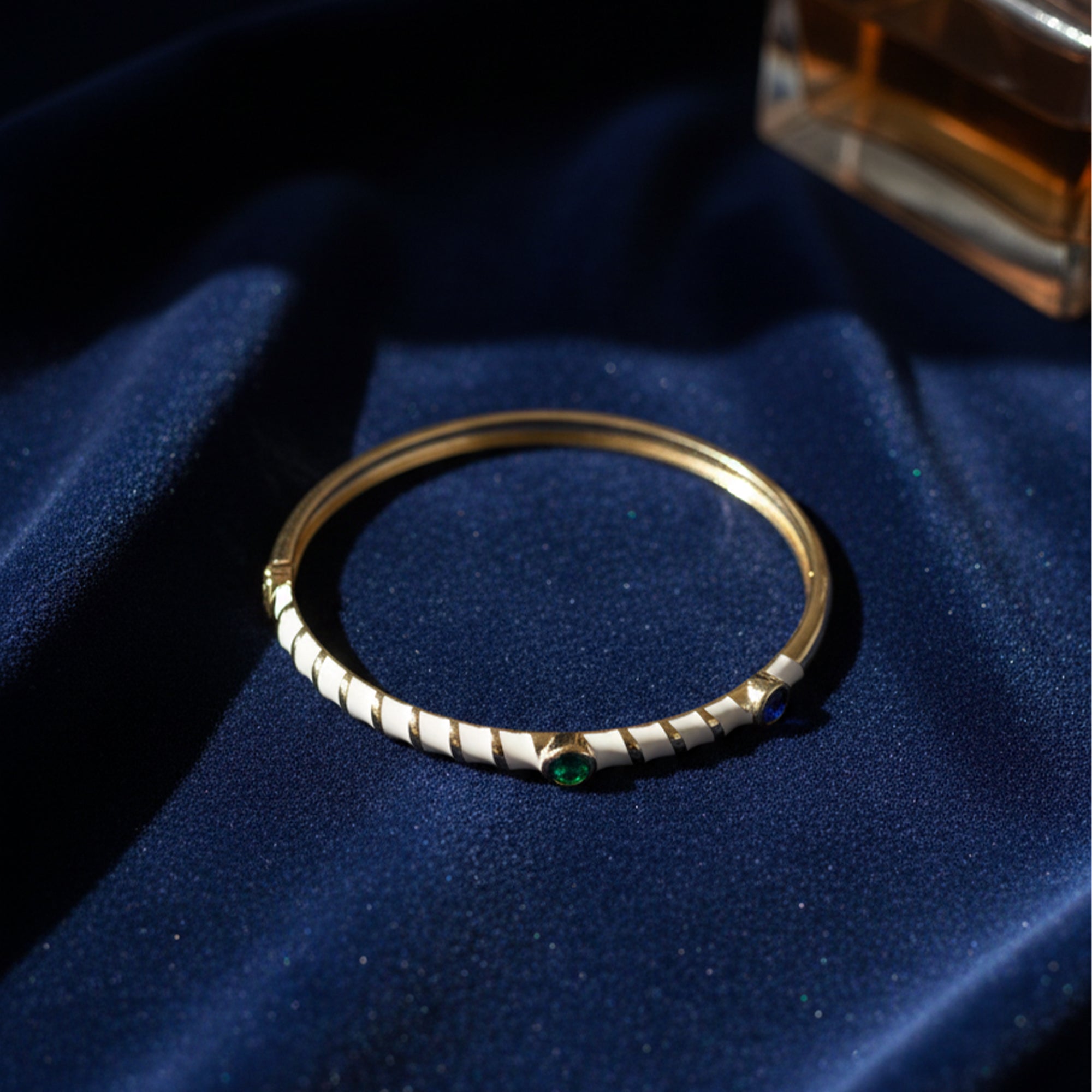 Luxe Enamel Gem Bangle  Pop Color Meets Classic Glam