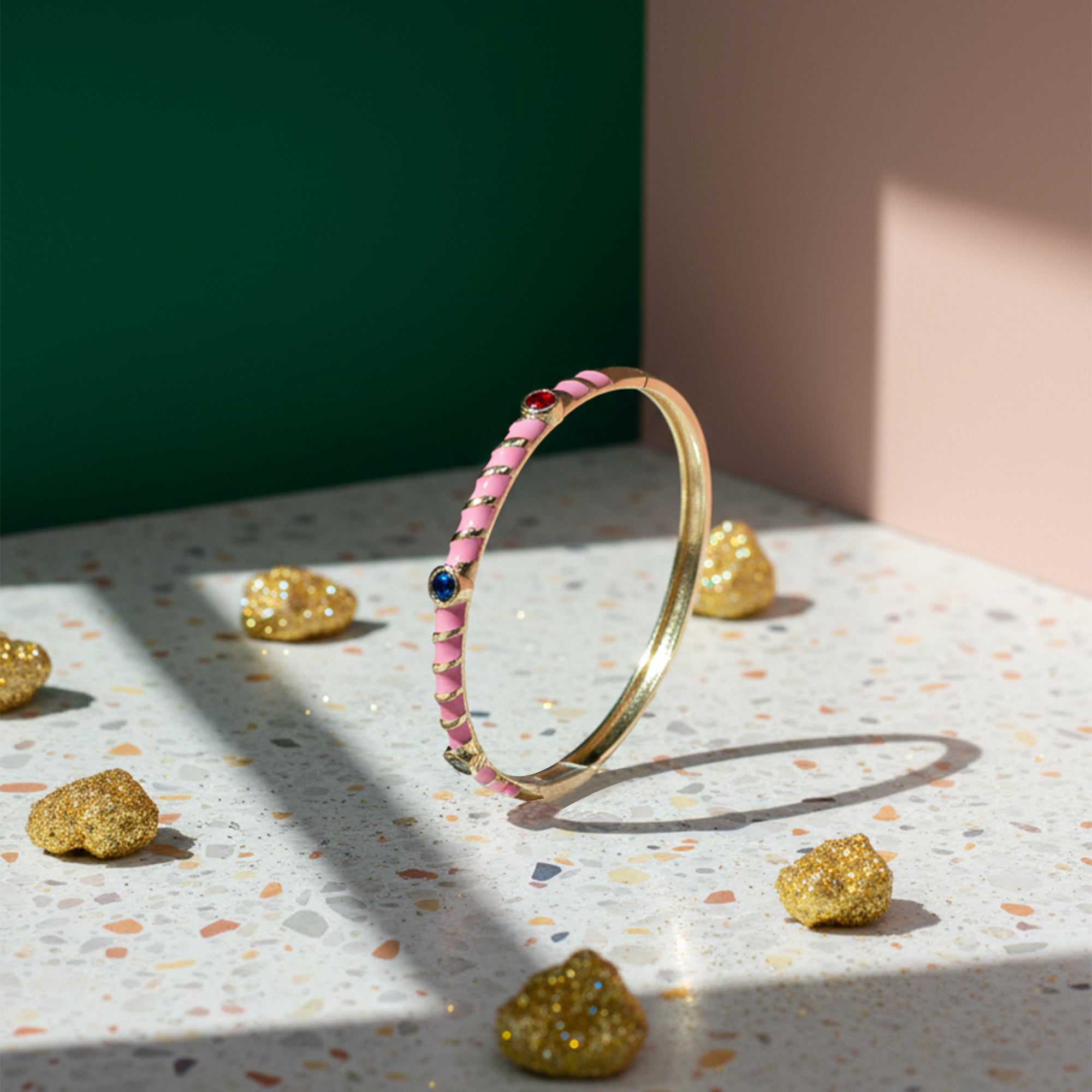 Luxe Enamel Gem Bangle  Pop Color Meets Classic Glam