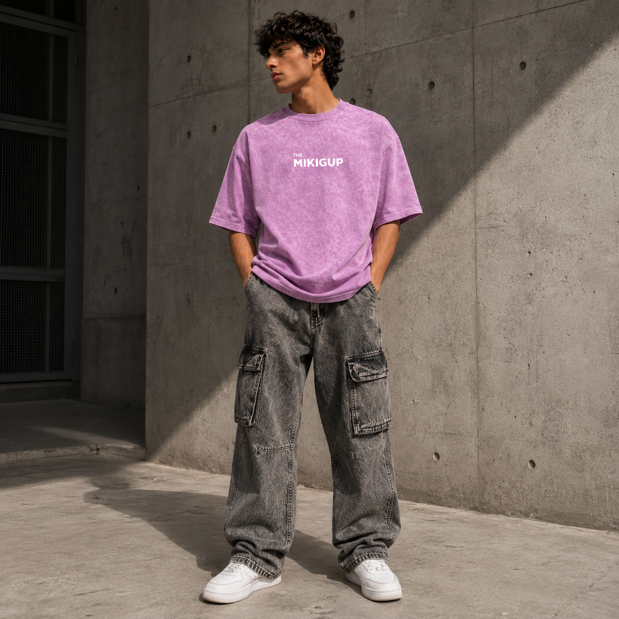 Lavender Acid Wash Oversized T-Shirt
