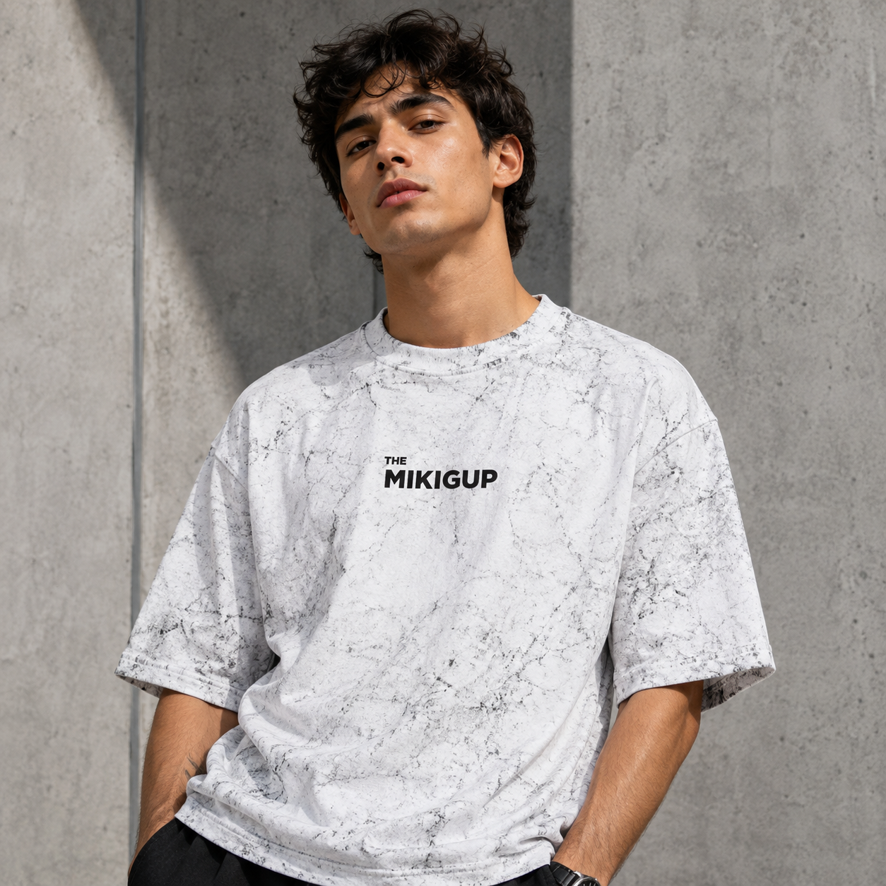 White Acid Wash Oversized T-Shirt