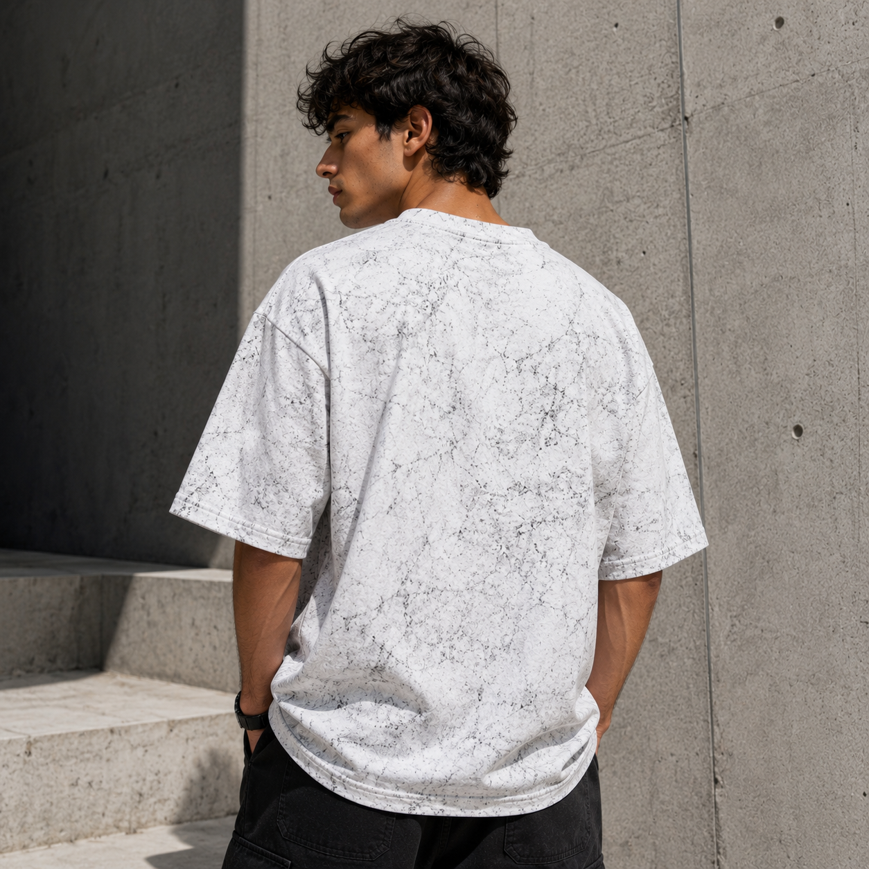 White Acid Wash Oversized T-Shirt