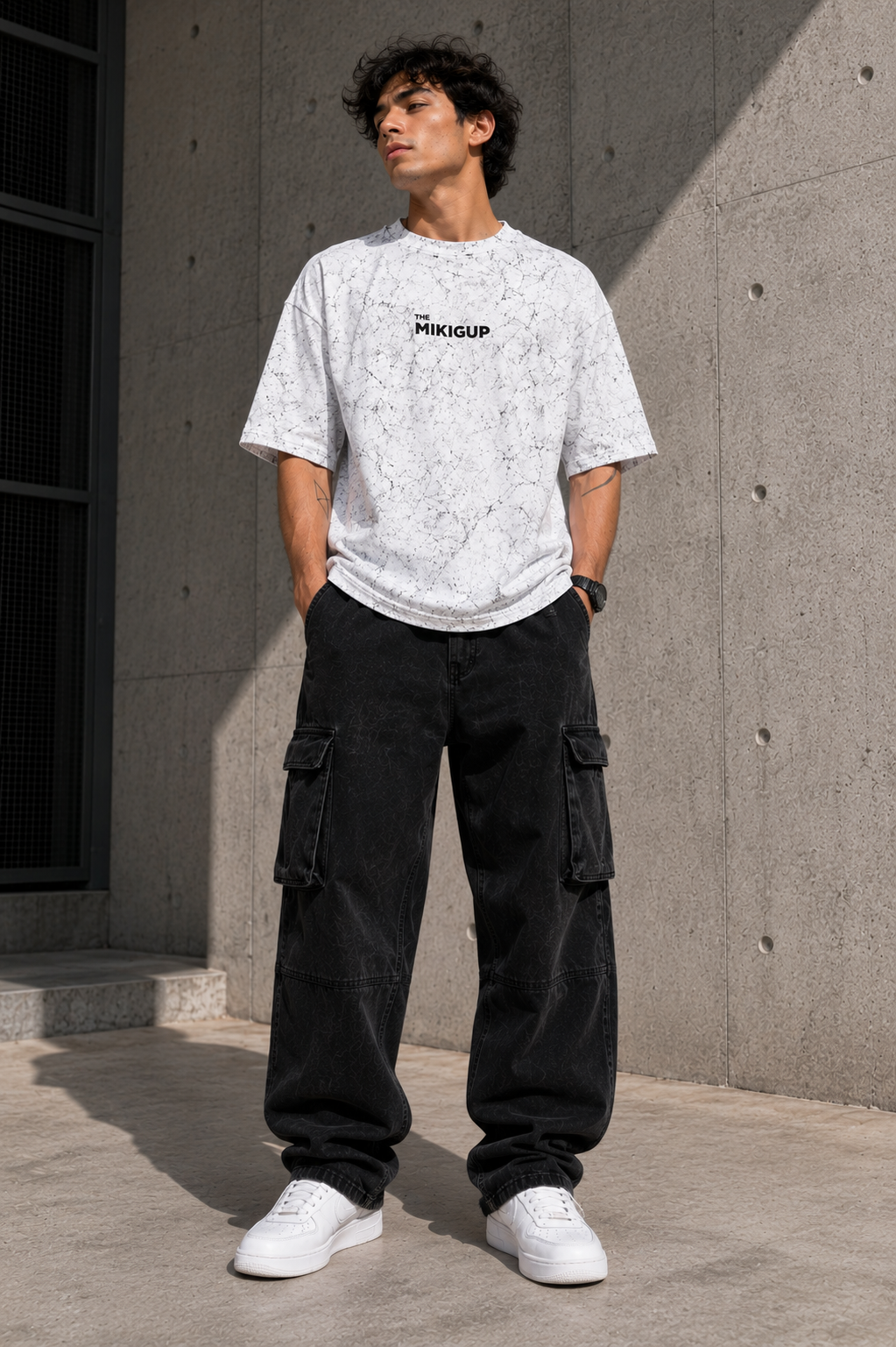 White Acid Wash Oversized T-Shirt