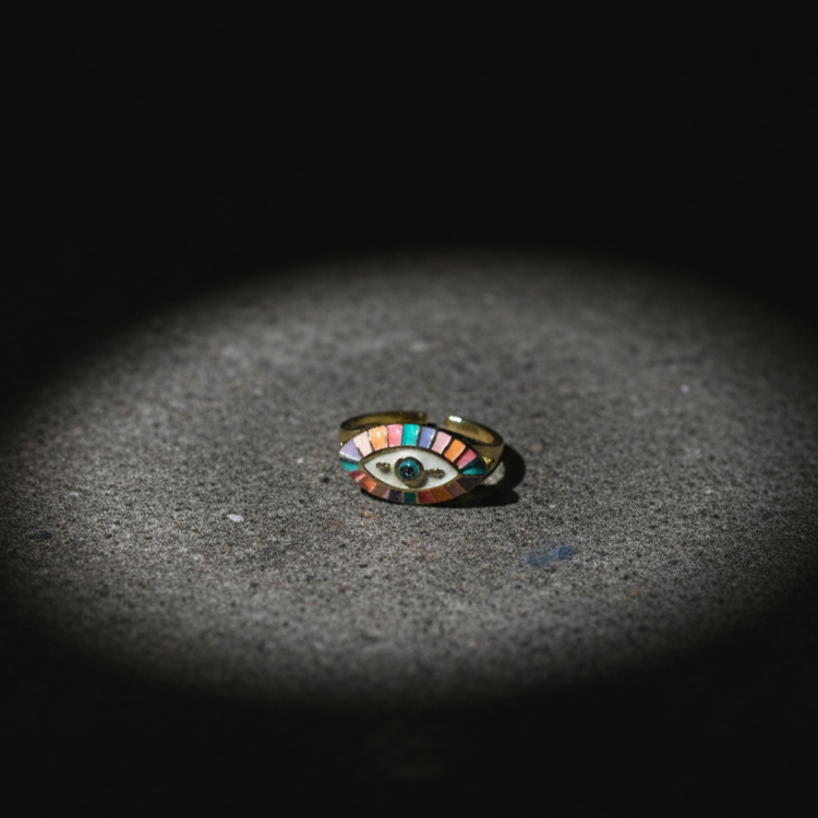 Spectrum Eye Ring  Bold Protection in Colour & Gold