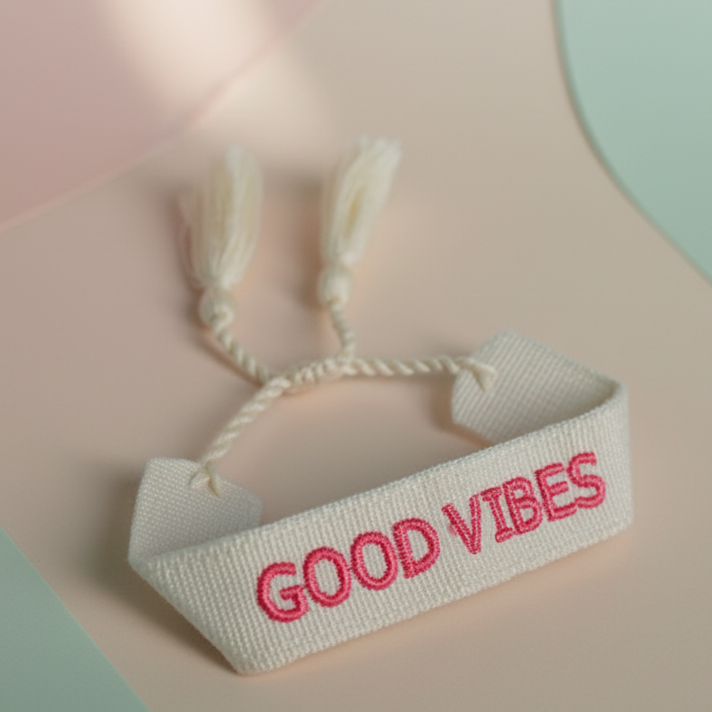 GOOD VIBES Woven Bracelet   Positivity You Can Wear