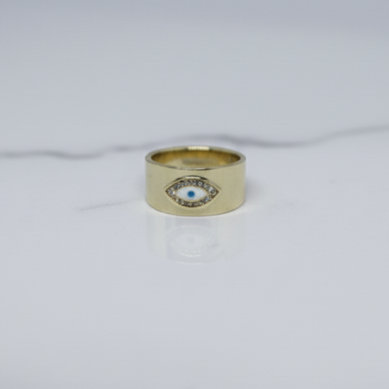 Evil Eye Gold Band Bold Protection in Luxe Form