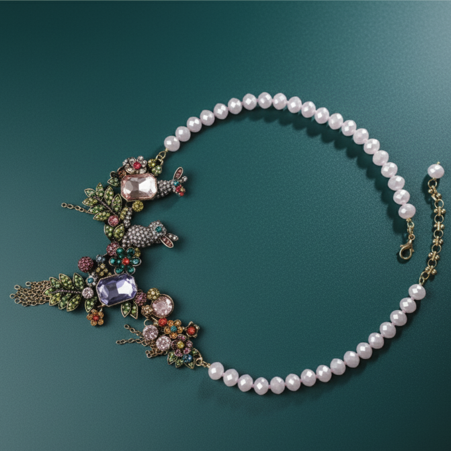 Enchanted Garden Necklace  Where Nature Meets Glamour