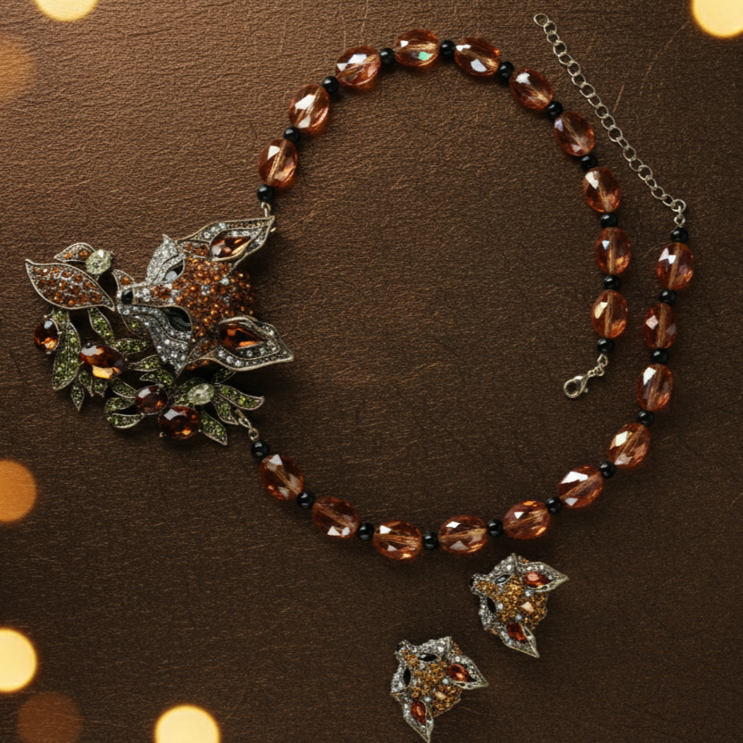 Amber Fox Necklace Set