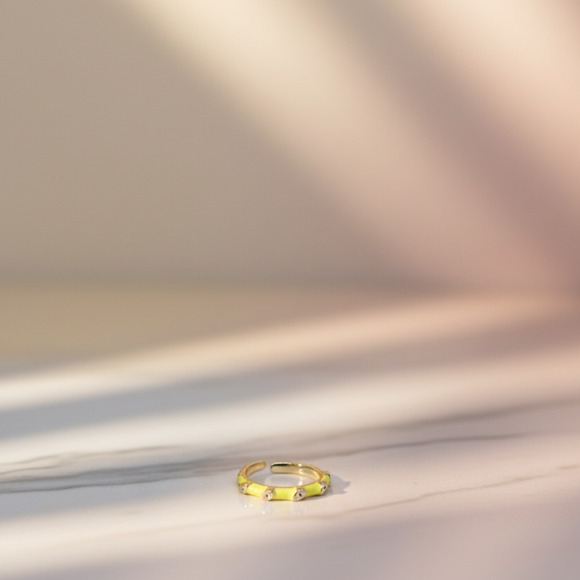 Enamel Glow Stacker Ring