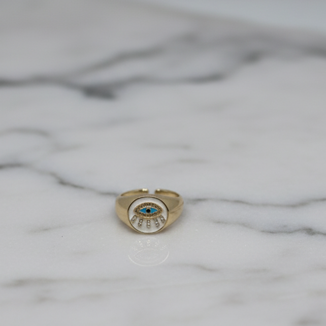 Golden Aura Evil Eye Ring