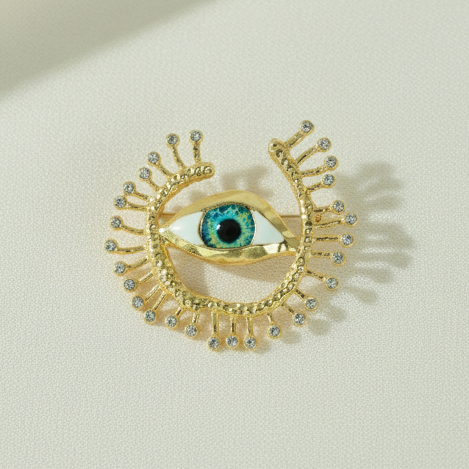 Starlit Gaze Brooch  The Luxe Evil Eye Edition