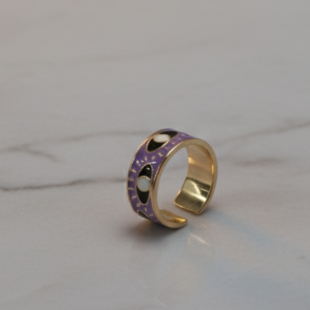 Lunar Luxe Adjustable Ring Celestial Charm for Everyday Style