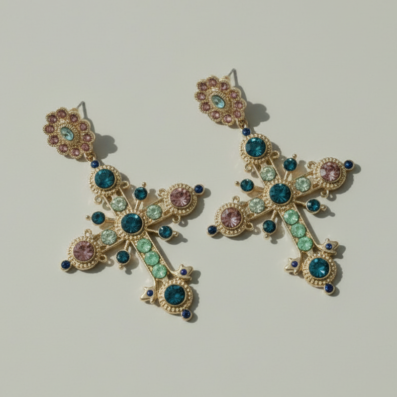 Royal Mirage Gemstone Earrings  A Touch of Vintage Glamour