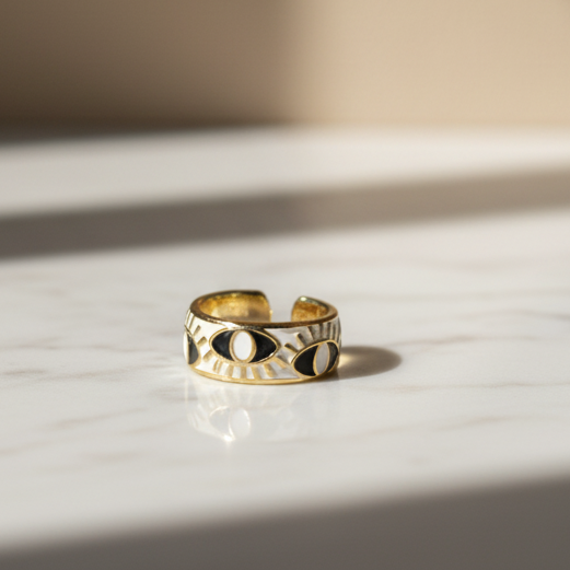 Lunar Luxe Adjustable Ring Celestial Charm for Everyday Style