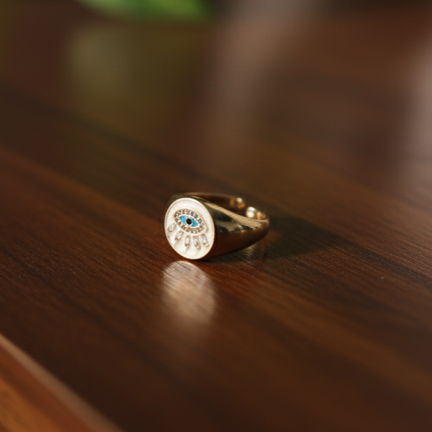 Golden Aura Evil Eye Ring