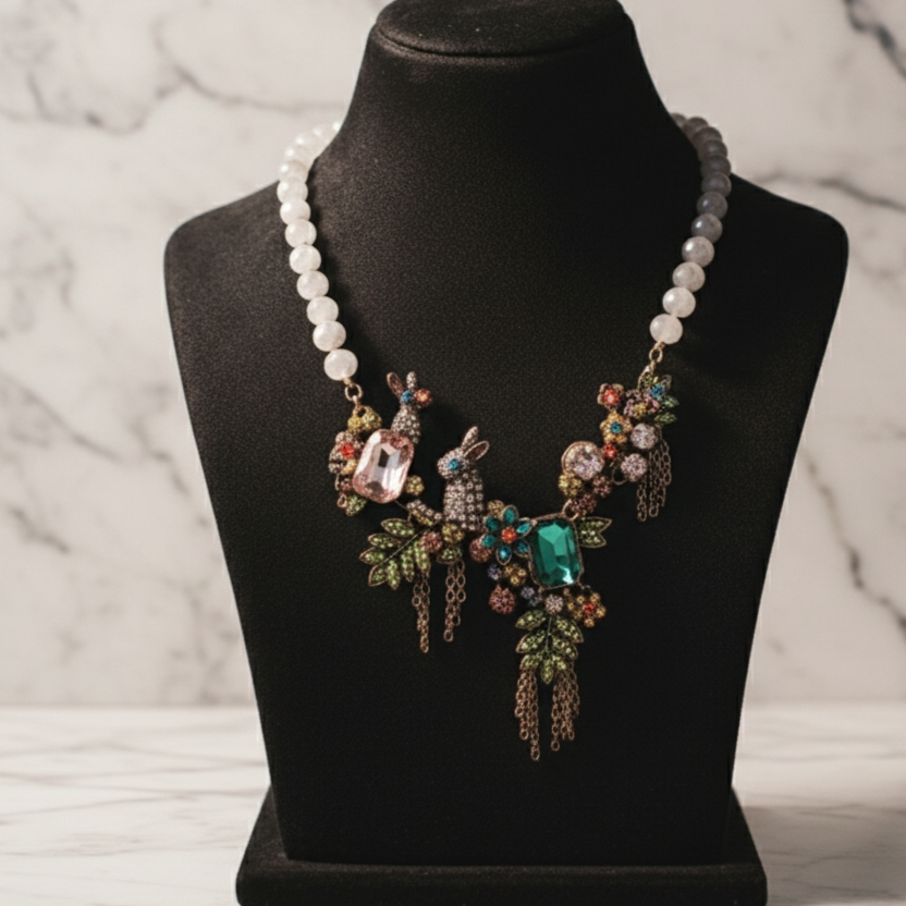 Enchanted Garden Necklace  Where Nature Meets Glamour