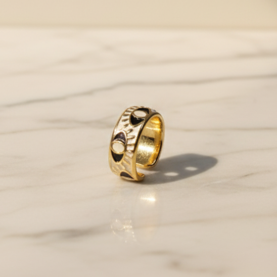 Lunar Luxe Adjustable Ring Celestial Charm for Everyday Style