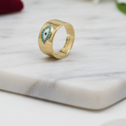 Evil Eye Gold Band Bold Protection in Luxe Form