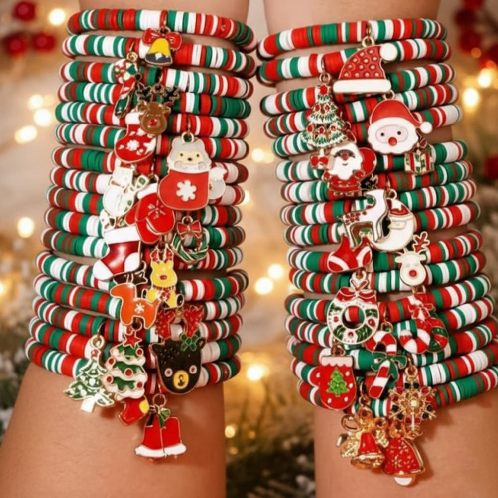 Christmas Charm Stack Bracelet Set